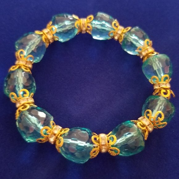 Blue Bead Bracelet - Picture 2 of 2